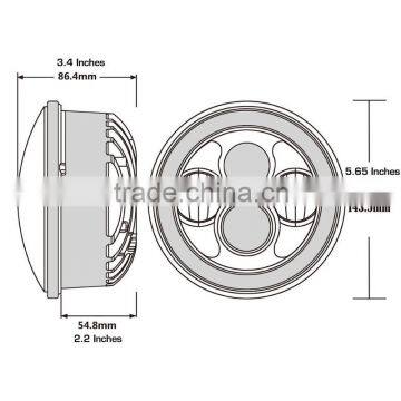 5 3/4" 5.75 Inch Motorcycle Daymaker Round LED Headlight Projector Lens IP 67 Driving Light For Harley Street BOB Dyna Fat Bob photo-6