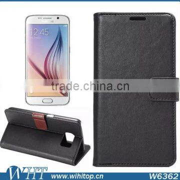 Retro Leather Flip Wallet Case for Galaxy S6,Crazy Horse Pattern for S6 Protective Case photo-4