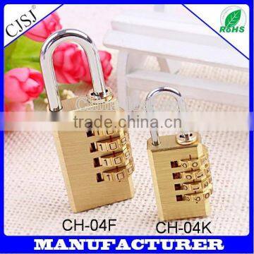 wholesale 4 digit suitcase metal brass password lock