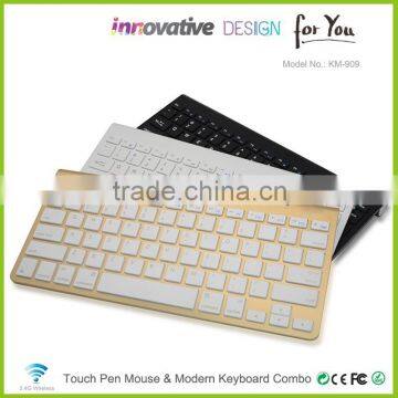 Fancy Electronic Gift For Business Partner Shenzhn Mini Wireless Keyboard With Gold Color KM909