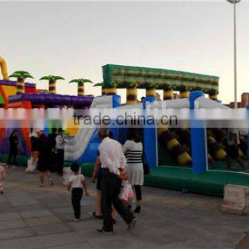 60m long giant inflatable obstacle course for adults, outdoor inflatable obstacle