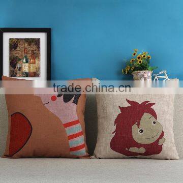 Cartoon design Cotton Linen Square Vintage Throw Pillow Case Decorative Cushion Cover Pillowcase 18 "X18 "