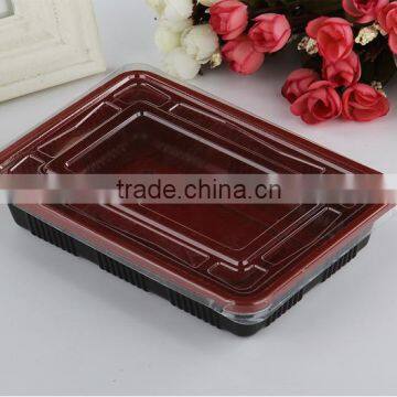 eco-friendly popular pp plastic packing food tray with lid