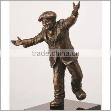 Antique Metal Cast Brass Life Size Man Statue Sculpture for Sale