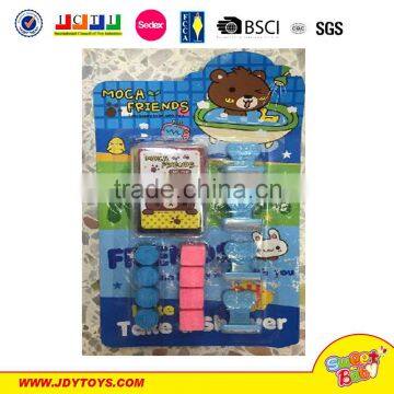 New product bear and rabbit blister card plastic stamp rubber seal toy