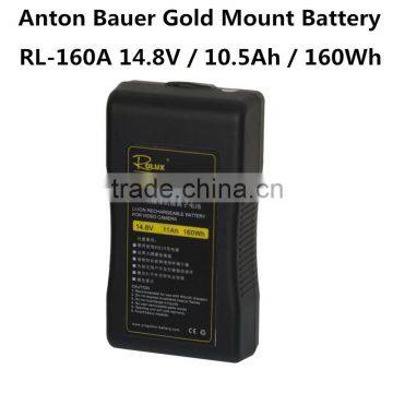 Rolux RL-160A Professional Video Camera Li-ion Battery A-mount Anton Bauer Gold Mount