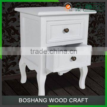 Custom Hot Sale White Wooden Bedside Table