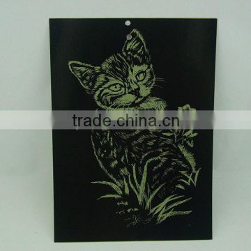 EN71 Certification Engraving card/Scratch art foil paper/foil card/Cat designed foil paper engraving art