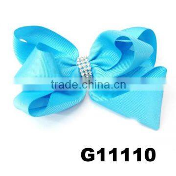 Fashion Big Dot Fabric Hair Ribbon Bows With Metal Button photo-5