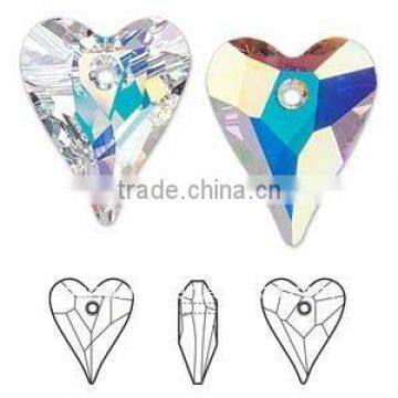 6240 Wild Heart Austria Crystal Pendants, 001_Crystal (SWAR-6240-17MM-001AB)
