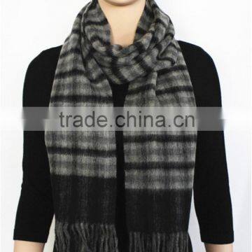 Double Faced Plain Wool Scarf With Tassel