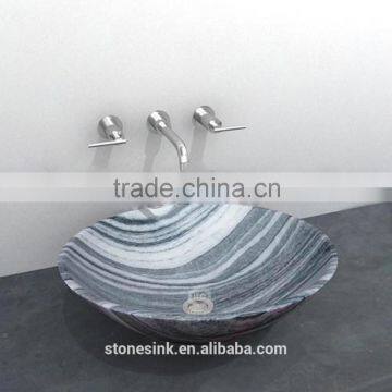 Decorative grey and white marble bathroom wash basin