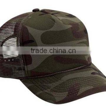 Hot Sale Custom 5 Panel Sport Mesh Trucker Hat Cap, Custom Camo Mesh Trucker Cap