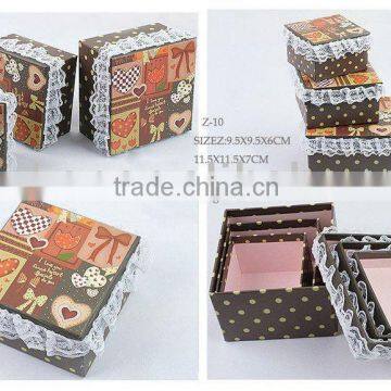 Top New Design Square Cardboard Gift Box Sets & Jewelry Case Of 3
