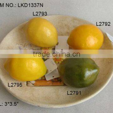 2014Artificial Fake Fruits 3*3.5 Inch Artificial Polyfoam Lemon House Decoration