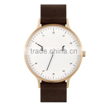 rose gold plated steel case japan movement italian leather strap women