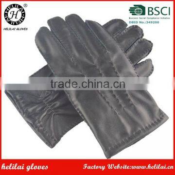 Good quality hand stitched sheepskin leather gloves for men in winter