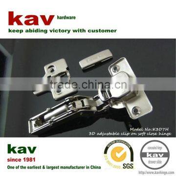 3D cam adjustable hidden hinge with hydraulic cylinder