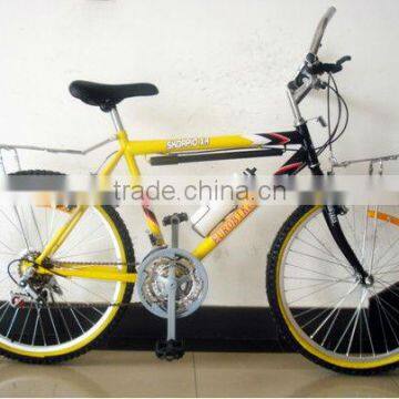 26 steel bike yellow/black bicycle with front carrier