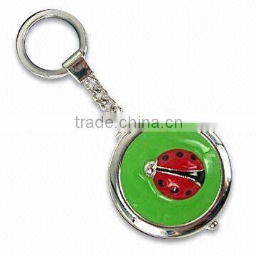 Beetle Keychain with Mirror, Made of Alloy