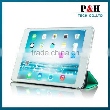 Three folder pu leather smart case coer for IPad air 2,smart case cover for ipad mini 2