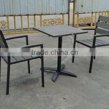 aluminum folding bistro square table, garden outdoor plastic wood table