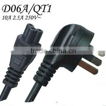 SAA approval detachable power cord with IEC C5 connector