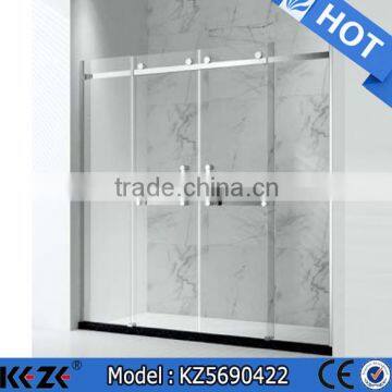 big profile framed glass sliding half shower doors