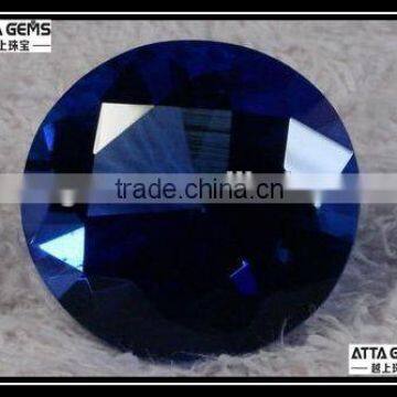 good cutting artificial round blue sapphire