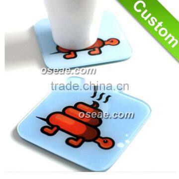 Blank glass plastic drink coasters blank for printing