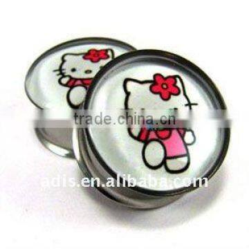 Double Flared Flesh Tunnel With Logo