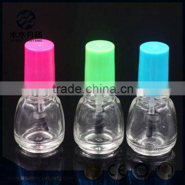 Hot Selling 6ml Round Glass Nail Polish Bottle With Colorful Cap and Brush photo-1