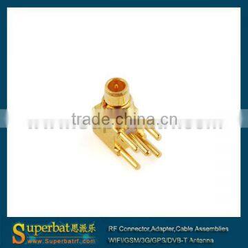 MMCX thru hole Plug Right Angle PCB Mount with solder post sma r/a mmcx cable