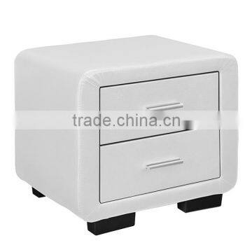 Italian Design Faux Leather PU Bedeside Table or Night Stand With Two Drawers Quality Choice photo-2