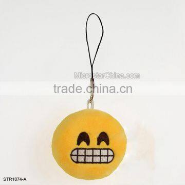 5.5cm Newly Design Happy Giggle Emotion Smile Emoji Key Chains Soft Toy Pendant Accessories Gift For Girlfriends Boyfriends