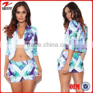 wholesale clothing woman in turkey woman wear blue-purple graphic print woman clothing                        
                                                Quality Choice