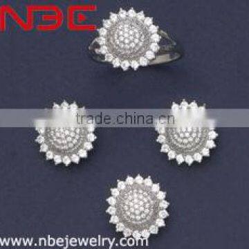 Fashion 925 Silver Sunflower Jewelry Sets