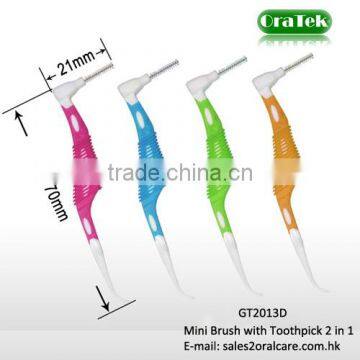 Plastic Dental Mini Brush with Toothpick