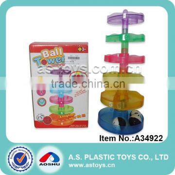 Indoor plastic toy funny ball tower game for children