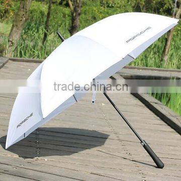 White color big golf umbrella with eva handle