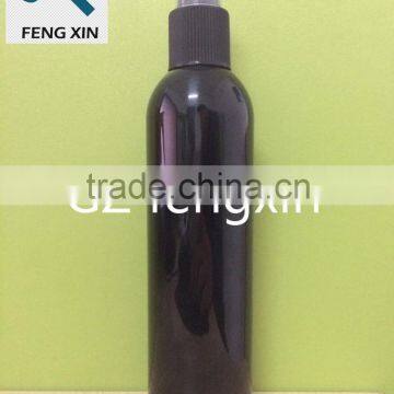 250ml black PET plastic sprayer bottle for hair care