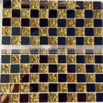 gold mirror and glass mosaic wall tile