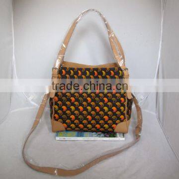 Authentic African Printed Wax Fabric and Leather Bag