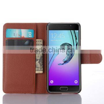 Hot Selling Ultra Thin Lichee PU Leather Case Wallet Folio Flip Cover for Samsung GALAXY A3 A310 photo-2