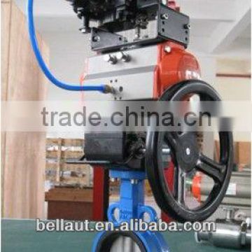 Pneumatic actuator wafer butterfly valve