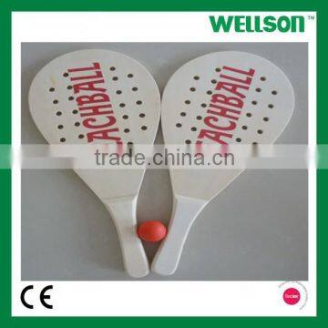 Promotional cheaper price wooden beach racket sets