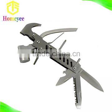 7" Portable Stainless Steel Multipurpose Tool Multifunctional Knife with Hammer Plier