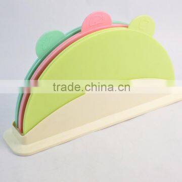 Food Grade Colorful Folding Kitchen Plastic Chopping Blocks Combination Of Cutting Board