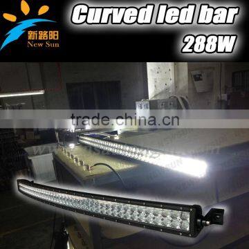 Factory Supply 50 inch 288W 4x4 C ree Led Car Light, Curved Led Light bar Off road,auto led light arch bent