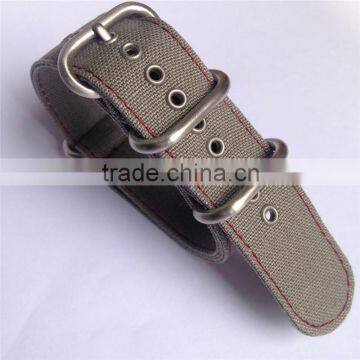 Military Gray Canvas Zulu Watch Band